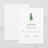 Waterverf Pijnboom RSVP Kaartje (Voorkant / Achterkant)