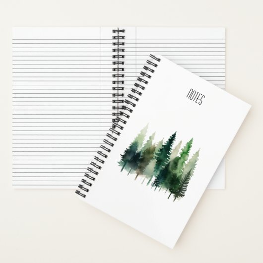 Waterverf Pijnboom Spiraalvormig Notitieboek 5,5 x (Binnen)