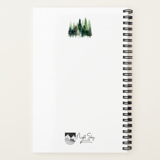 Waterverf Pijnboom Spiraalvormig Notitieboek 5,5 x (Achterkant)