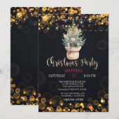 Waterverf Pijnboom, Stippen Kerstmis Kaart (Voorkant / Achterkant)