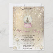 Waterverf Pijnboom Wereldbol Snowflakes Gold Kaart (Voorkant)