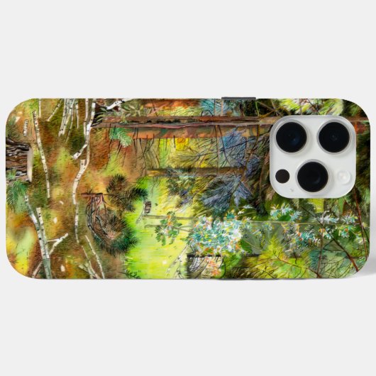 Waterverf pijnboompijn Case-Mate iPhone case (Achterkant (horizontaal))