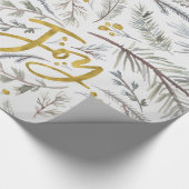 Waterverf Pijnboomtwijgen Cadeaupapier (Hoek)