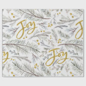 Waterverf Pijnboomtwijgen Cadeaupapier (Vlak)