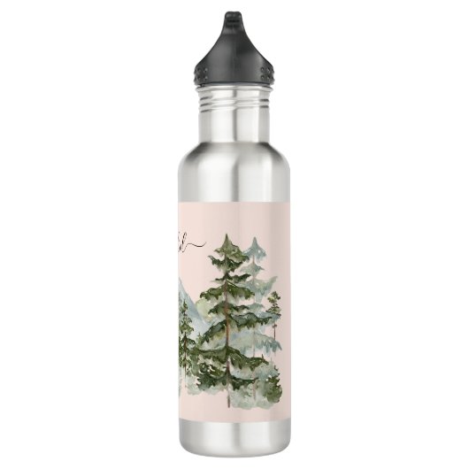 Waterverf Pijnbos en berg Outdoor Waterfles (Rechts)