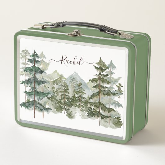 Waterverf Pijnbos en berg Rustiek (Voorkant)