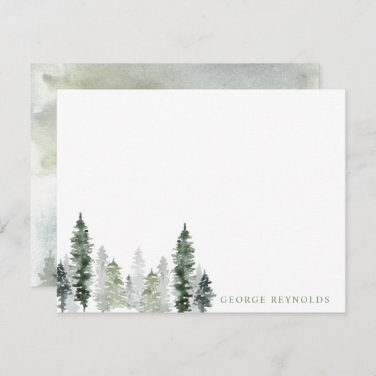  Waterverf Pijnbos Notitiekaartje (Voorkant / Achterkant)