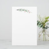 Waterverf Pijnnaalden en bessen Briefpapier (Staand voorkant)