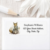 Waterverf Pilgrim Fox Herfst terug adres Etiket (Insitu)