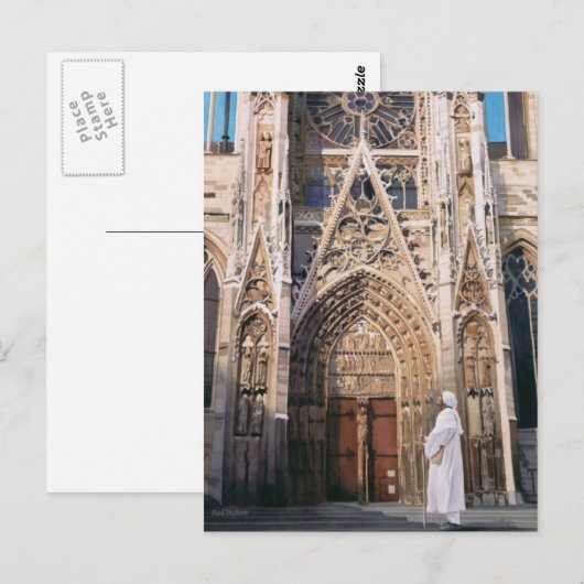 waterverf "Pilgrimage" Chartres Cathedral Briefkaart (Voorkant / Achterkant)