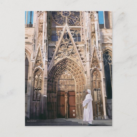 waterverf "Pilgrimage" Chartres Cathedral Briefkaart (Voorkant)