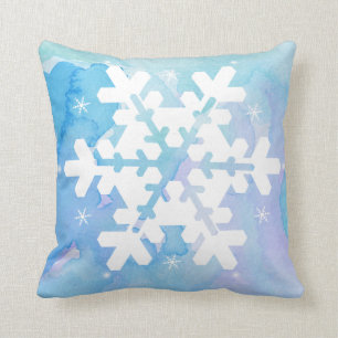 Waterverf piloot: Bevroren Snowflake Kussen