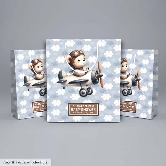 Waterverf Pilot Beer Baby shower gunst voor jongen Medium Cadeauzakje