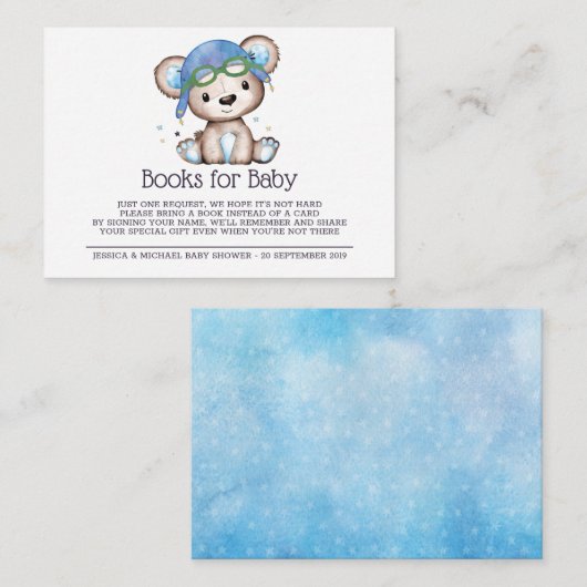 Waterverf Pilot Teddy Bear Books for Baby Informatiekaartje (Voorkant / Achterkant)