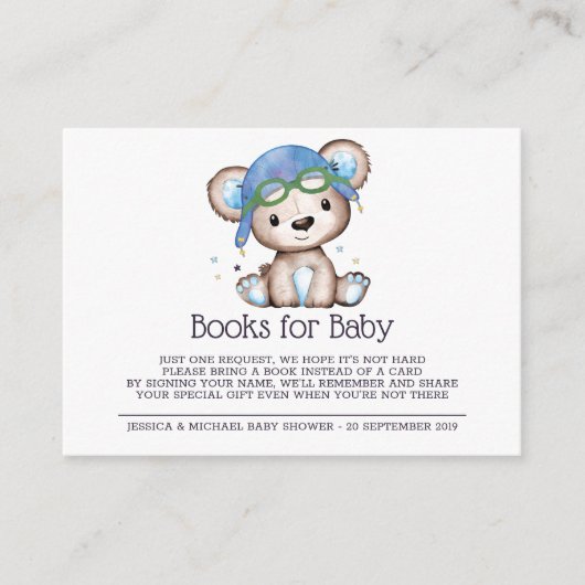 Waterverf Pilot Teddy Bear Books for Baby Informatiekaartje (Voorkant)