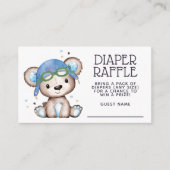 Waterverf Pilot Teddy Bear Diaper Raffle Informatiekaartje (Voorkant)