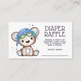 Waterverf Pilot Teddy Bear Diaper Raffle Informatiekaartje