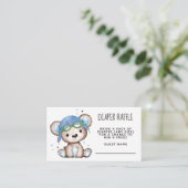 Waterverf Pilot Teddy Bear Diaper Raffle Informatiekaartje (Staand voorkant)