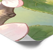 Waterverf Pimpelmees op appelboom lente Poster (Hoek)