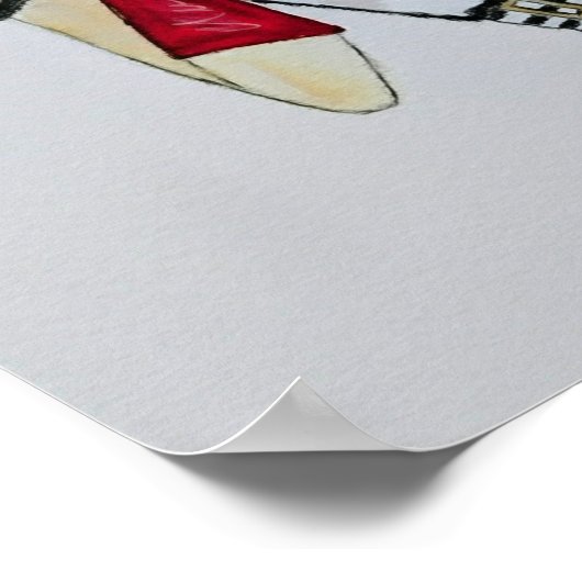 Waterverf  Pin-Up Model Mode Poster (Hoek)