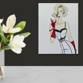 Waterverf  Pin-Up Model Mode Poster