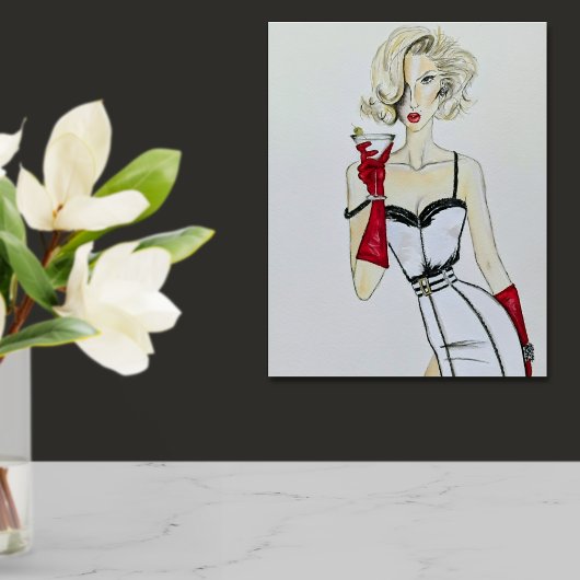 Waterverf Pin-Up Model Mode Poster