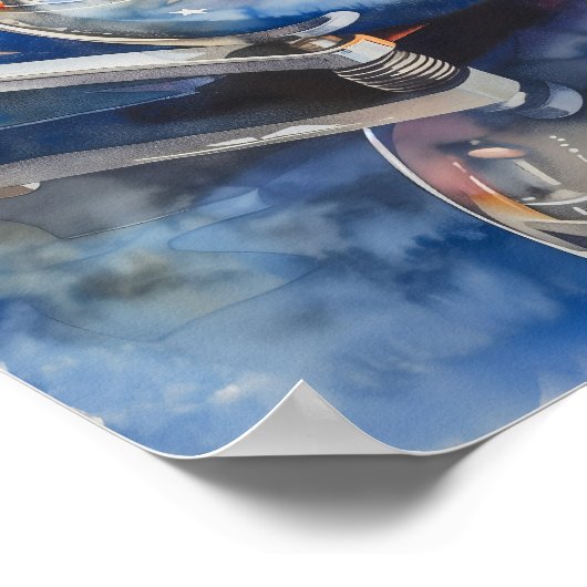 Waterverf Pinball Playfield Poster 5 (Hoek)