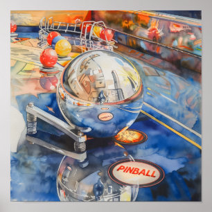 Waterverf Pinball Playfield Poster 5