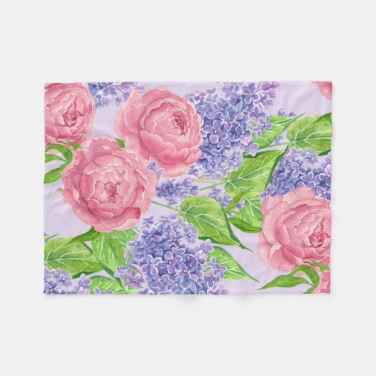 Waterverf pinda's en liezen fleece deken (Voorkant (Horizontaal))