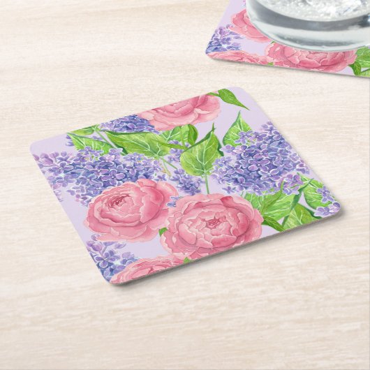 Waterverf pinda's en liezen kartonnen onderzetters (Schuin)