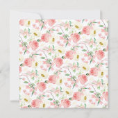 Waterverf pinda's Floral Wreate Bridal Tea Shower Kaart (Achterkant)
