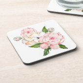 Waterverf pinda's in keramische kleuren bier onderzetter (Linkerzijde)