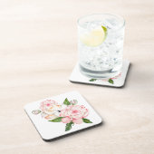 Waterverf pinda's in keramische kleuren bier onderzetter (Rechterzijde)