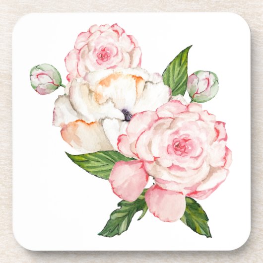 Waterverf pinda's in keramische kleuren bier onderzetter (Voorkant)