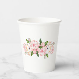 Waterverf pinda's in zachte kleuren papieren bekers