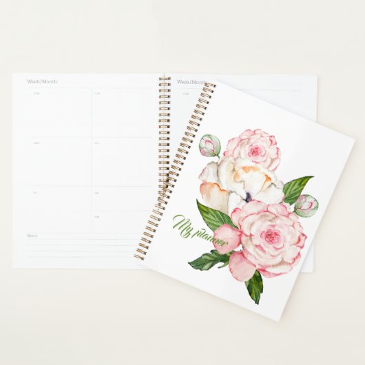 Waterverf pinda's in zachte kleuren planner (Display)