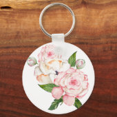 Waterverf pinda's in zachte kleuren sleutelhanger (Voorkant)