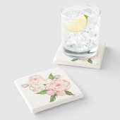 Waterverf pinda's in zachte kleuren stenen onderzetter (Zijkant)