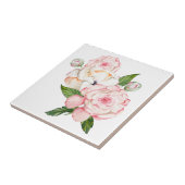 Waterverf pinda's in zachte kleuren tegeltje (Zijkant)