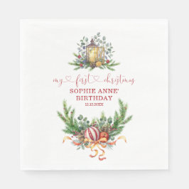 Waterverf Pine 1e kerstdag kalligrafie Servet