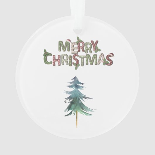 Waterverf Pine behandelt onze eerste kerstvakantie Ornament (achterkant)