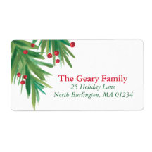 Waterverf Pine & Berries | 2016 Chrismas-adres