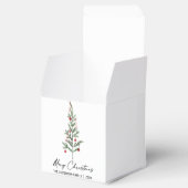 Waterverf Pine Boom Calligrafie Inkt Kerstmis Bedankdoosjes (Geopend)