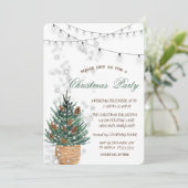 Waterverf Pine-boom, Pine-kerst Kaart (Staand voorkant)