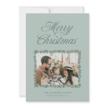 Waterverf Pine Border Kerstkaart