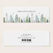 Waterverf Pine Bossen die Hoops Stud Mini Kaart ve (Voorkant /achterkant)