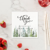 Waterverf Pine Bossen Forest Wedding Custom Servet (Insitu)