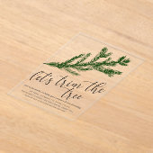 Waterverf Pine Bough Tree Trimming Party Acryl Uitnodigingen (Laagn)