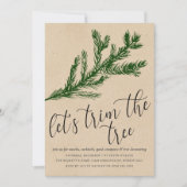 Waterverf Pine Bough Tree Trimming Party Kaart (Voorkant)