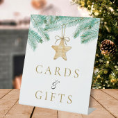 Waterverf Pine Bough Winter bruiloft Kaarten & ges Reclamebord Met Voetstuk